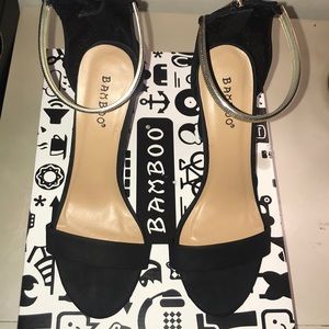 Black high heel sandals